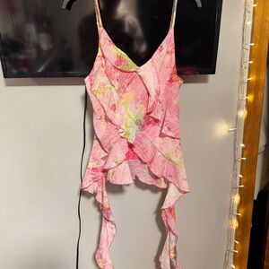 Pink Ruffle cami Top